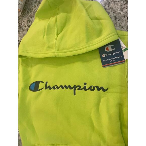 CHAMPION HOODED SWEATSHIRT SZ SMALL NEON GREEN VERSATILE AESTHETIC ACTIVE WEAR - Picture 5 of 8